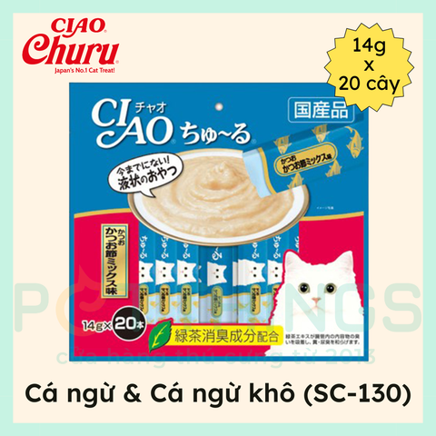 Súp Thưởng Cho Mèo CIAO Churu SC-130 Tuna Dried Bonito Mix 14gx20