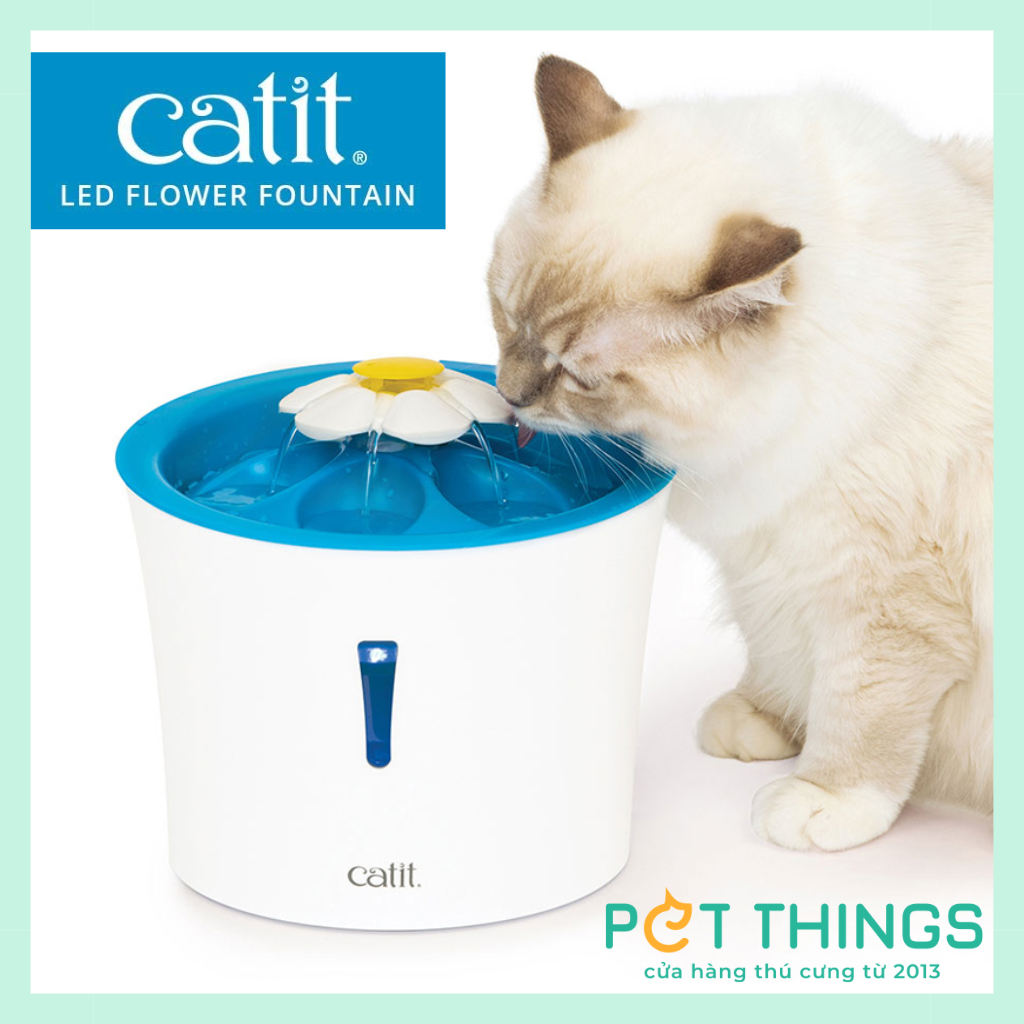 May L c N c cho meo Hagen Catit LED Flower Fountain 3L Pet Things