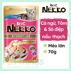 Pate mèo Nekko Tuna top Shrimp & Scallop 70g