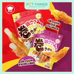Bánh Thưởng Gà Cuộn Cho Chó Hell's Kitchen KamiKami Dog Jerky Treat 100g