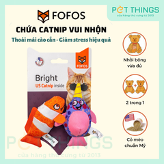 FOFOS Bright Us Catnip Toys - Đồ chơi hình cá nhồi catnip cho mèo, 12*16*15cm