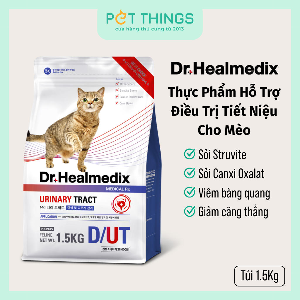 Thức Ăn Hạt Dr. Healmedix Urinary Tract Hỗ Trợ Điều Trị Tiết Niệu Cho Mèo, Túi 1.5kg