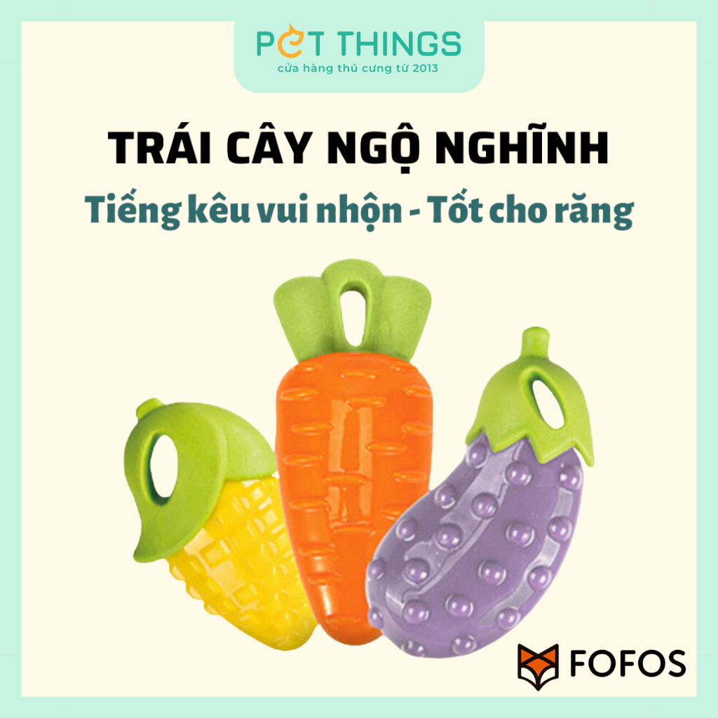 FOFOS Veggie Bites Squeaky Toys - Đồ Chơi Cao Su Hình Rau Củ Cho Chó