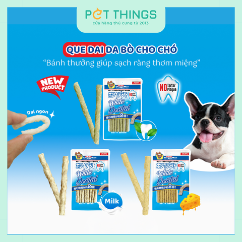 Que Dai Da Bò Sạch Răng Cho Chó DoggyMan White Dental 120g