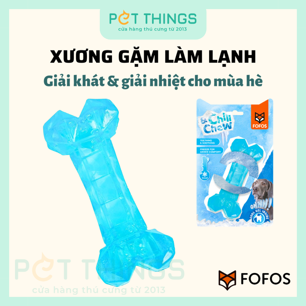 FOFOS Chill & Chew Cooling Bone - Đồ Chơi Xương Gặm Mát Lạnh Cho Chó