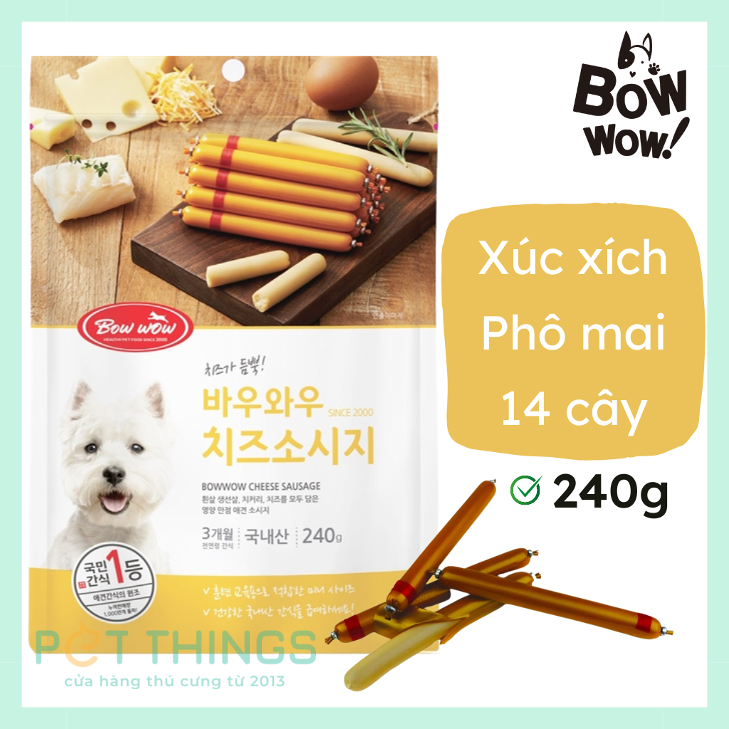 Bow Wow Xúc xích Phô mai 14cây, 240g