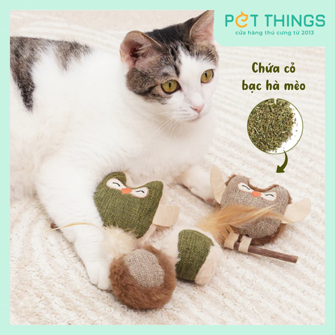 Đồ Chơi Mèo KARA PET Natural Bionic Nhồi Catnip + Gỗ Silvervine