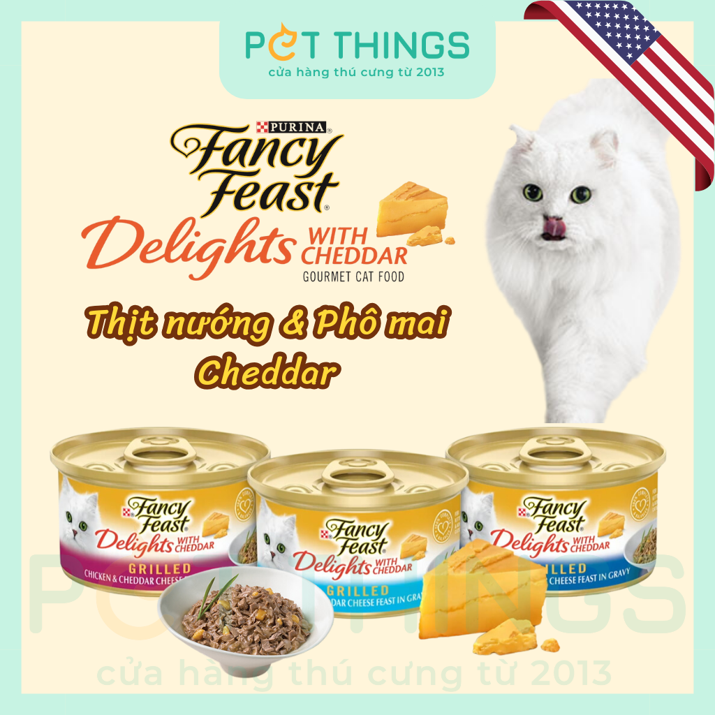 Pate Mèo Fancy Feast Delights With Cheddar - Thịt Nướng & Phô Mai Cheddar 85g