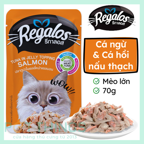 Pate mèo Regalos Tuna in Jelly Topping Salmon 70g