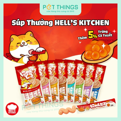 Súp Thưởng Kèm Trứng Cá Tuyết Cho Mèo Hell's Kitchen Nyantoro, Gói 4 cây x 14g