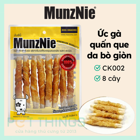 Snack Chó MunzNie CK002 Ức Gà Quấn Que Da Bò Giòn 8 Cây