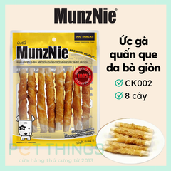 Snack Chó MunzNie CK002 Ức Gà Quấn Que Da Bò Giòn 8 Cây