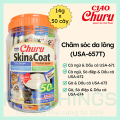 Súp Thưởng Cho Mèo CIAO Churu USA-657T Skin & Coat 14gx50pcs