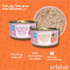 Thức Ăn Ướt Schesir Baby Thịt Gà Trong Nước Sốt Cho Mèo Con, 70g