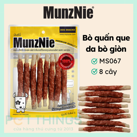 Snack Chó MunzNie MS067 Bò Quấn Que Da Bò Giòn 8 Cây