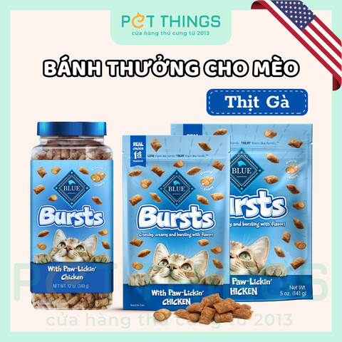 Bánh Thưởng Blue Buffalo Bursts Cho Mèo, Thịt Gà