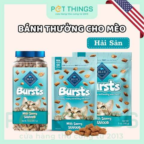 Bánh Thưởng Blue Buffalo Bursts Cho Mèo, Hải Sản