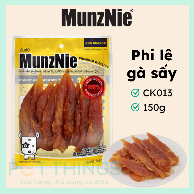 Snack Chó Munznie CK013 Phi Lê Gà Sấy Miếng 160g