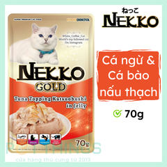 Pate mèo Nekko Gold Tuna topping Katsuobushi in Jelly 70g