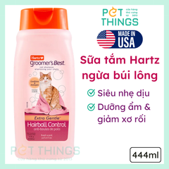 Sữa tắm mượt lông tránh rối cho Mèo Hartz Hairball Control 444ml (15oz)