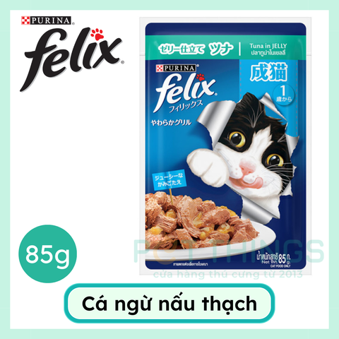 Pate Mèo Felix Cá ngừ nấu thạch Adult Tuna in Jelly 85g