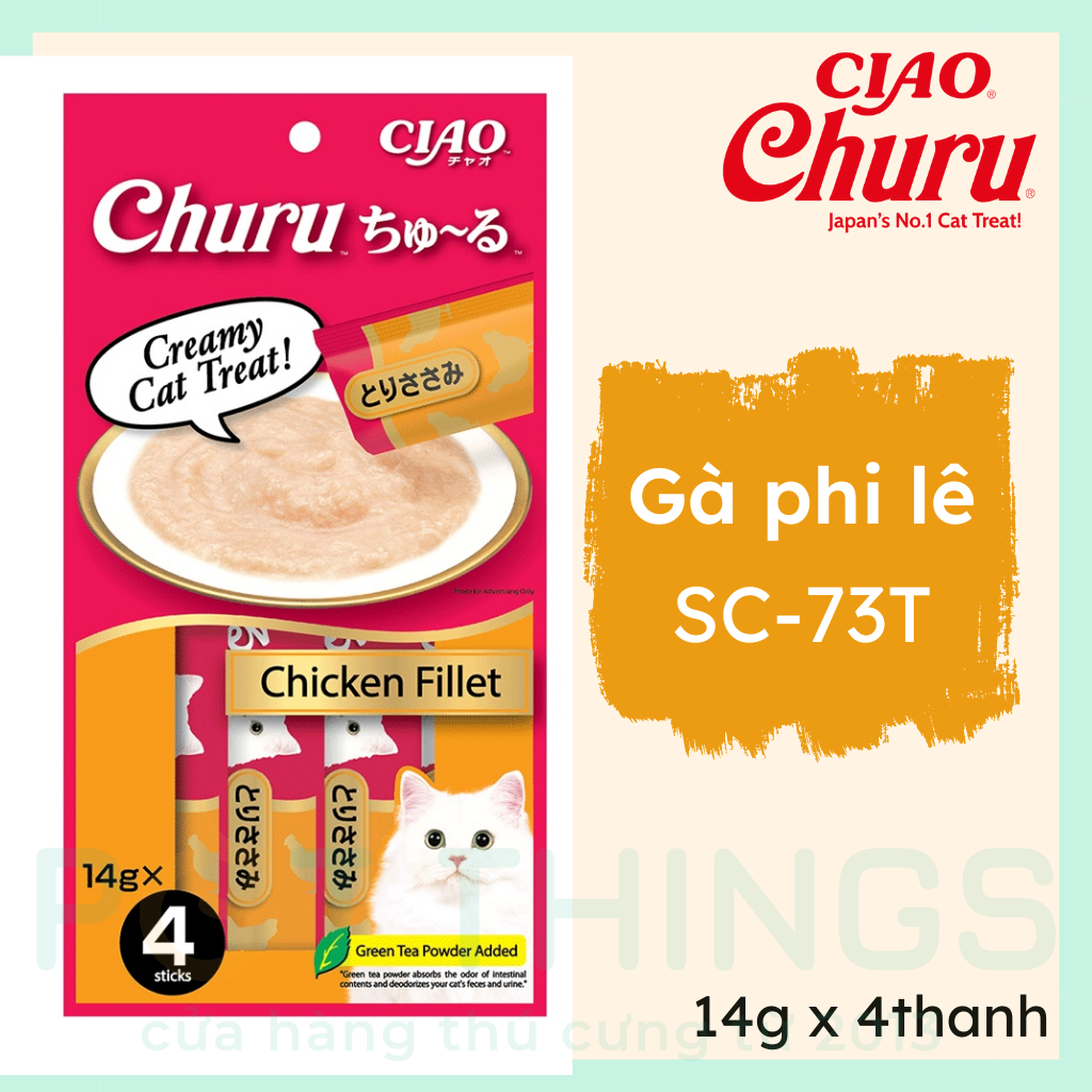 Súp Thưởng Cho Mèo CIAO Churu SC-73T Chicken Fillet 14gx4