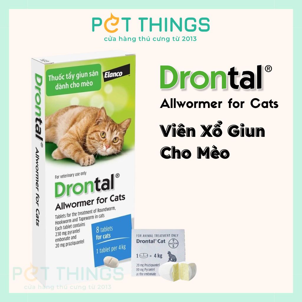 Thuốc Xổ Giun Cho Mèo Drontal Allwormer For Cats, 1 Viên