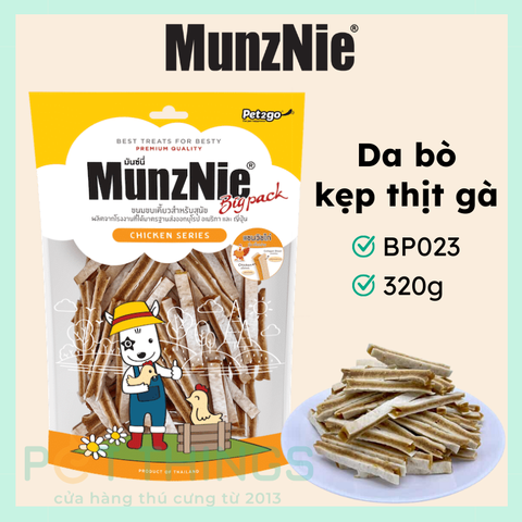 Snack Chó Munznie BP023 Da Bò Kẹp Thịt Gà 320g