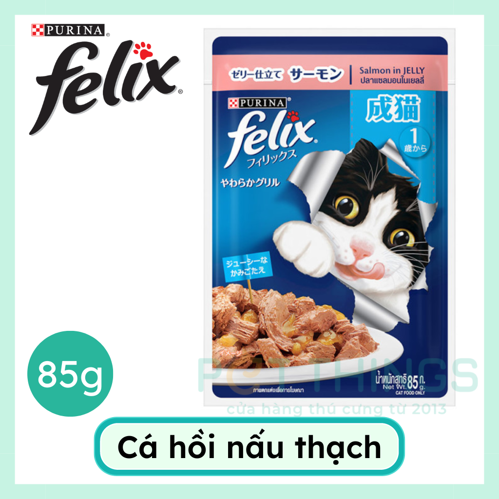 Pate Mèo Felix Salmon in Jelly 85g