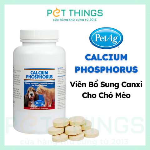 PetAg Calcium Phosphorus Viên Bổ Sung Canxi Cho Chó Mèo