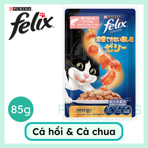 Pate Mèo Felix Sensations Salmon & Tomato in Jelly 85g