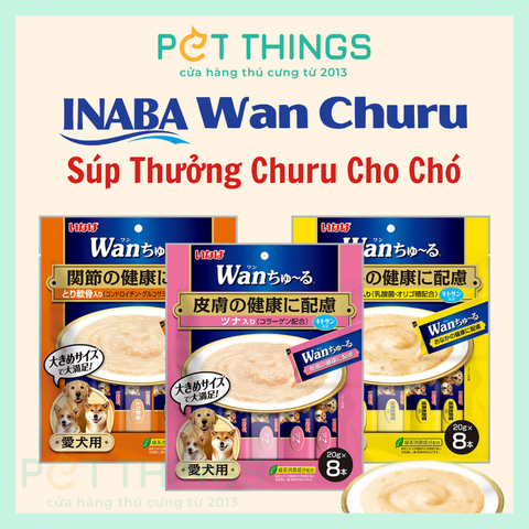 Inaba Wan Churu Súp Thưởng Cho Chó, 20g x 8 Cây