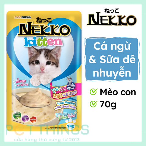 Pate mèo con Nekko Kitten Tuna Mousse with Goat Milk 70g