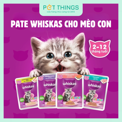 Pate Whiskas Junior Cho Mèo Con Dưới 12 Tháng, Gói 80g