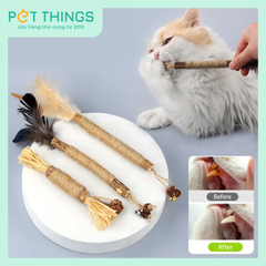 Đồ Chơi Mèo Que Gỗ Catnip Quấn Thừng