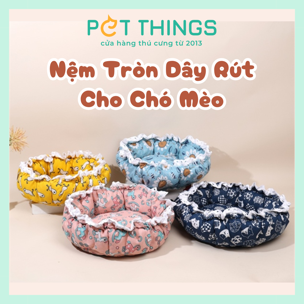 Nệm Tròn Dây Rút 2 trong 1 Cho Chó Mèo