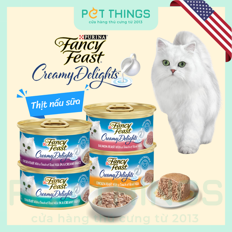 Pate Mèo Fancy Feast Creamy Delights Bổ Sung Sữa Thật 85g