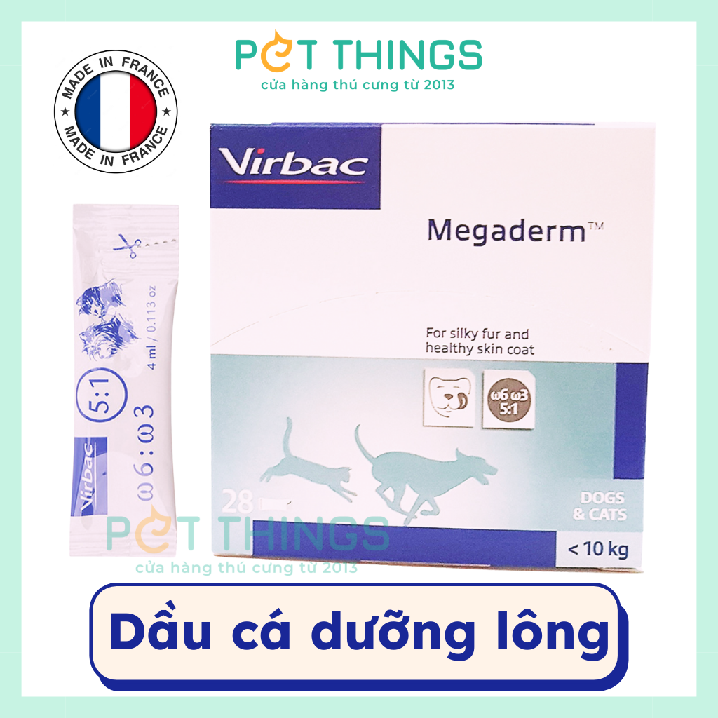 Dầu cá cho chó mèo Virbac Megaderm mượt da lông, hỗ trợ điều trị viêm da giảm ngứa