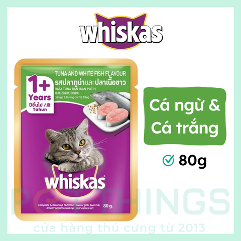 Pate Mèo Whiskas 1+ Years Tuna & Whitefish 80g