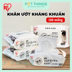 Khăn Ướt Cho Thú Cưng Chó Mèo IRIS gói 100 Miếng