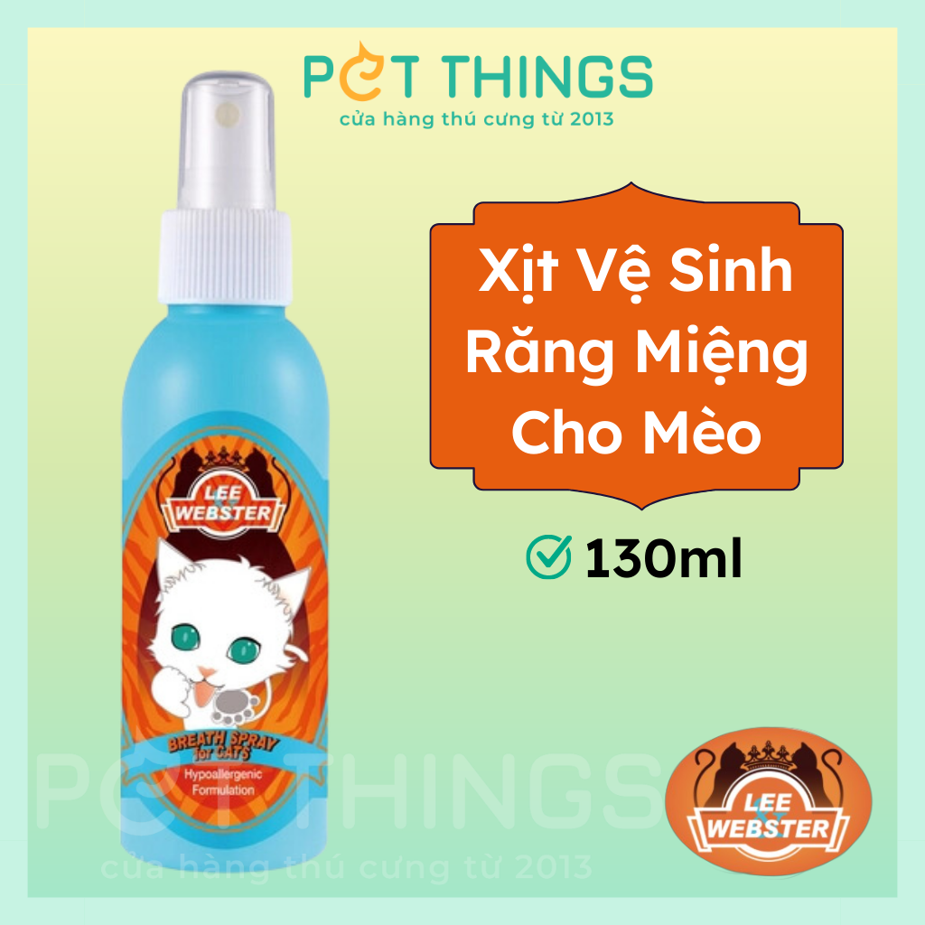 Lee & Webster Breath Spray Cats Xịt Vệ Sinh Răng Miệng Cho Mèo 130ml