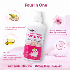 Sữa Tắm DoggyMan 4 Trong 1 Hương Hoa Anh Đào Cho Chó Mèo, Chai 500ml