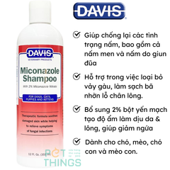 Sữa tắm trị nấm viêm da DAVIS Miconazole 355ml cho chó, mèo