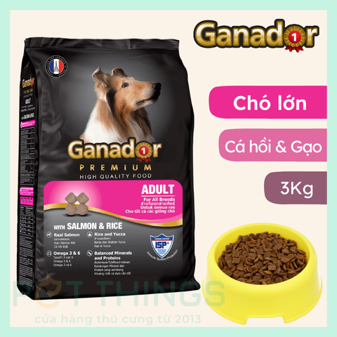 Ganador Premium Salmon & Rice Thức Ăn Hạt Cho Chó Lớn Vị Cá Hồi & Gạo 3kg