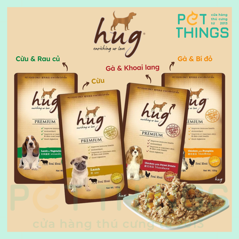 Pate Thịt Nấu Sốt Cho Chó Hug 120g