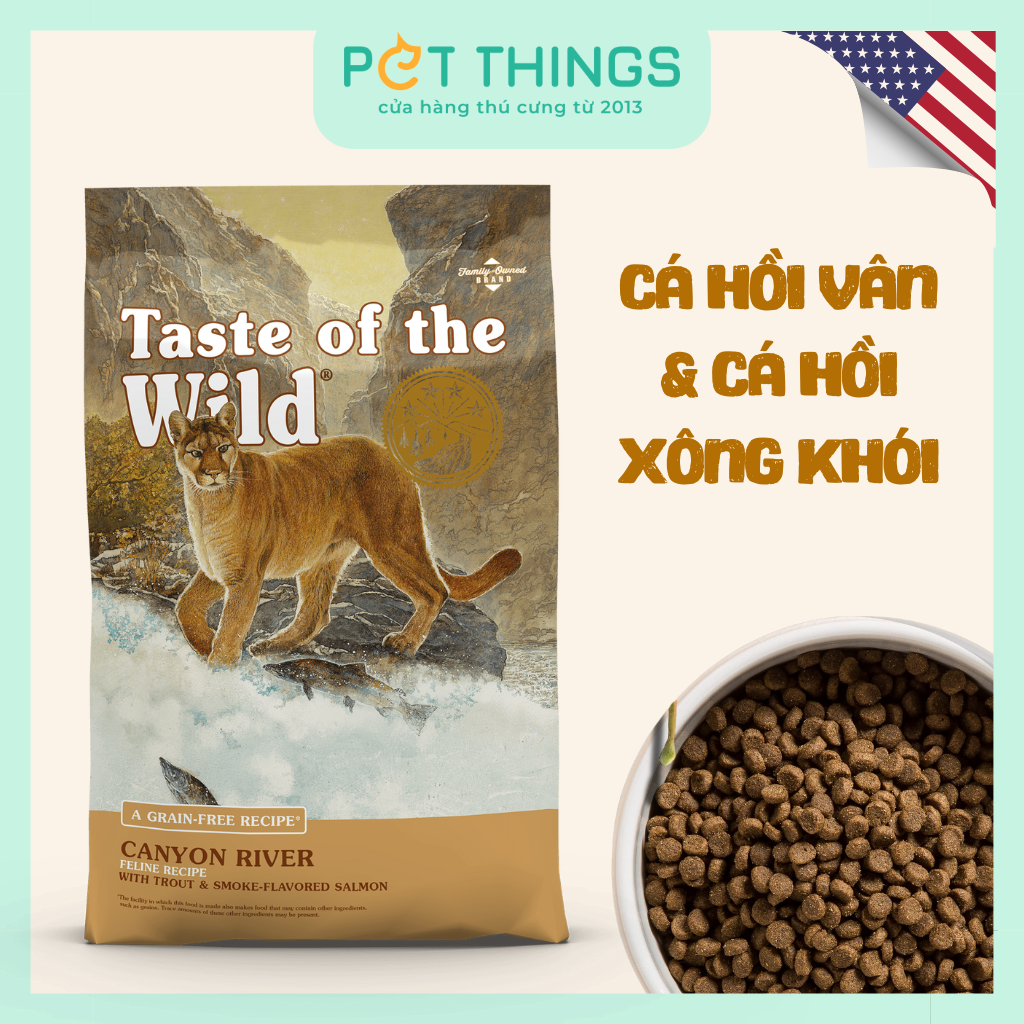 Thức Ăn Hạt Taste Of The Wild Canyon River Cho Mèo, Cá Hồi Vân & Cá Hồi Xông Khói