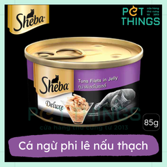 Pate lon cho mèo Sheba Deluxe Tuna filets in jelly 85g