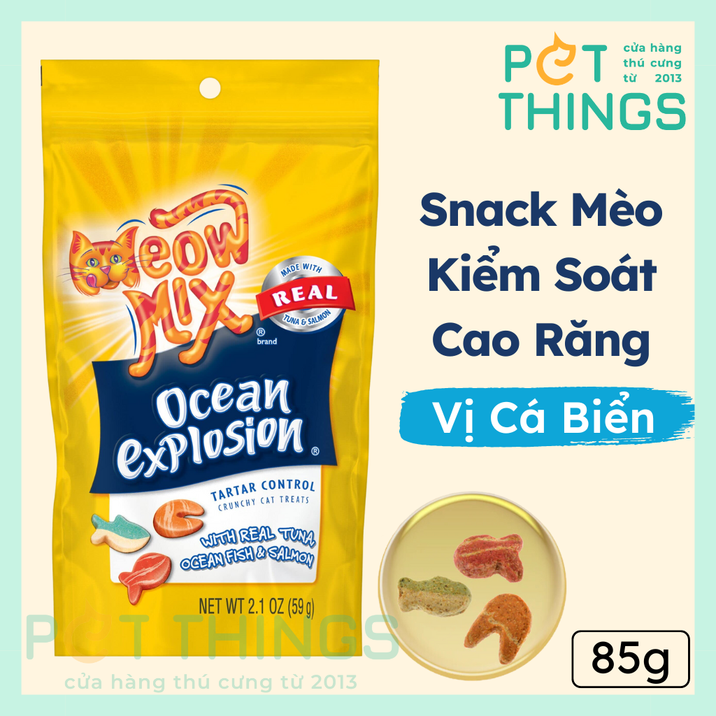 Bánh thưởng sạch răng cho Mèo viên giòn Meow Mix Ocean Explosion Tartar Control 2.10z (59g)