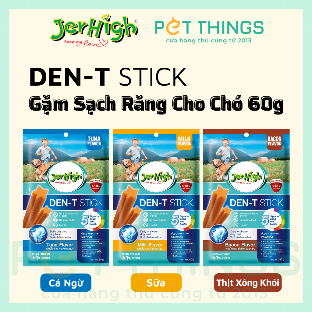 Jerhigh Den-T Stick Snack Gặm Sạch Răng Cho Chó 60g