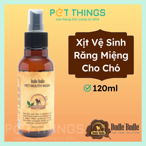 BUDLE' BUDLE Pet Mouth Wash Xịt Vệ Sinh Răng Miệng Cho Chó 120ml